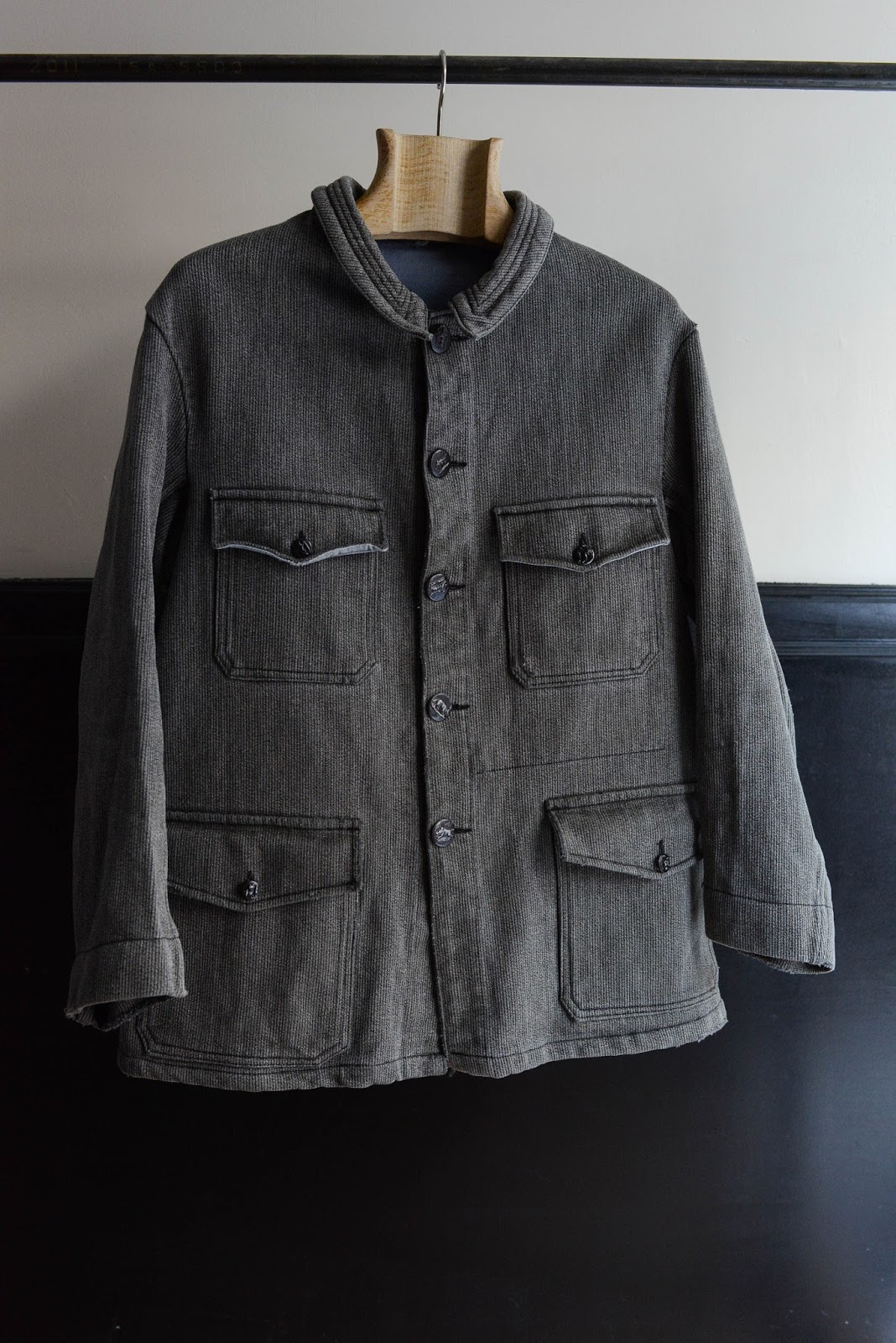 冬の華 【極美品】40s 50s ハンティングジャケット ごま塩 ブラック